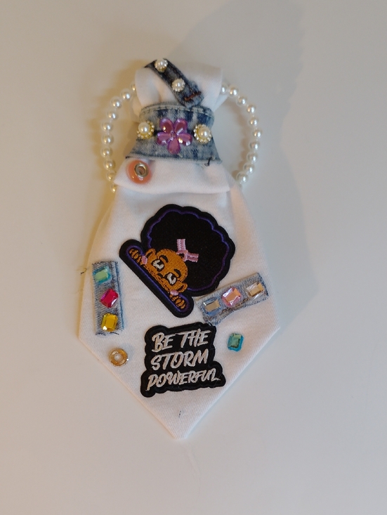 Other - Be The Storm White Denim Kids Tie